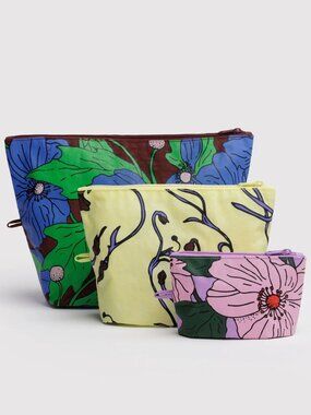 NWT Baggu Go Pouch Set - Poppy Mix